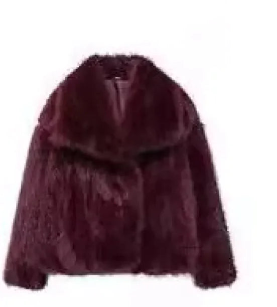 Winter Plush Coat Fashion Thicken Lapel Outwear Casual Long Sleeve Tops Women's Clothing WEM Support (www.WEM.support)