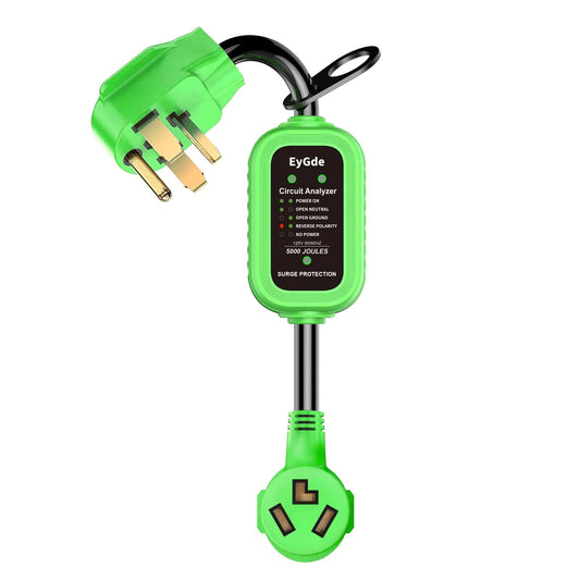 Adaptador de secadora EyGde de 4 clavijas a 3 clavijas con Protector de Sobretensión y Adaptador de Secadora de 3 clavijas a 4 clavijas NEMA 14-30P a NEMA 10-30R Análisis de Circuito Guardián de Energía para Convertidor de Enchufe (41.4 cm) 30A 5000Joules HejK.com