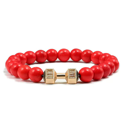 Turquoise Energy Gun Black Electroplated Alloy Barbell Bracelet WEM Support (www.WEM.support)