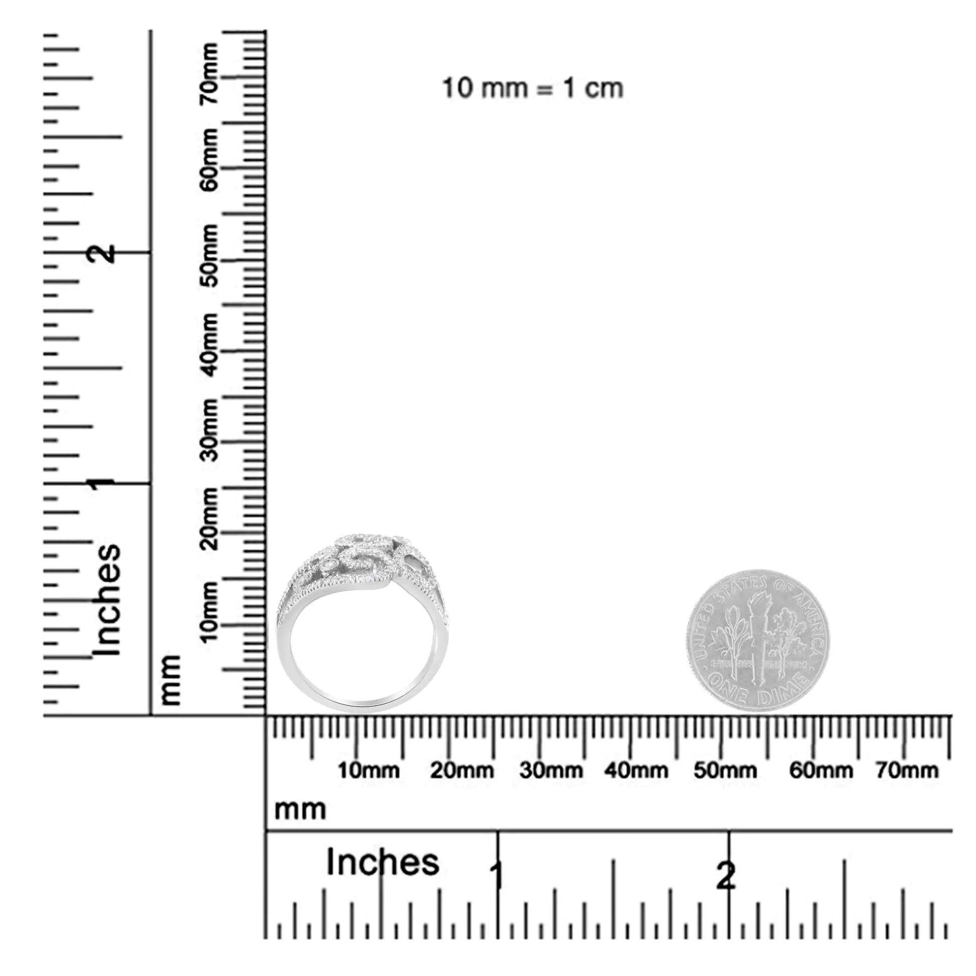 14K White Gold Round Cut Diamond Cluster Ring (1/2 cttw, SI1-SI2 Clarity, H-I Color) WEM Support (www.WEM.support)