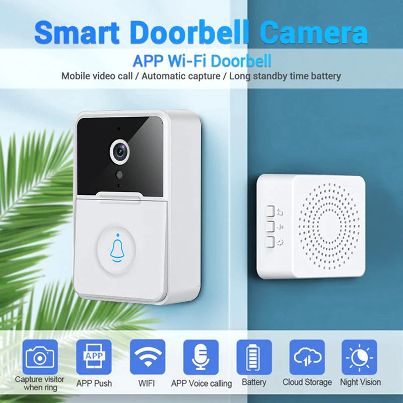 Wireless Security Smart WiFi Doorbell Intercom Video Camera Door Ring Bell Chime WEM Support (www.WEM.support)