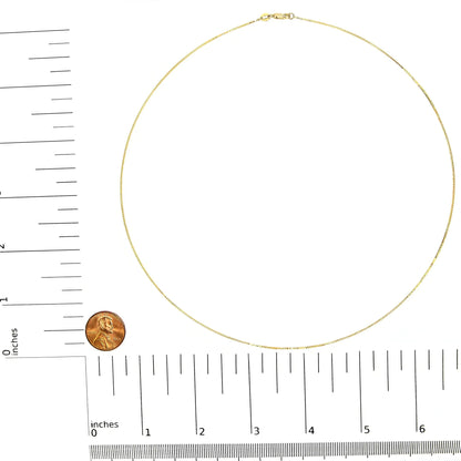Unisex Solid 14K Gold 0.75mm Classic Box Chain Necklace WEM Support (www.WEM.support)