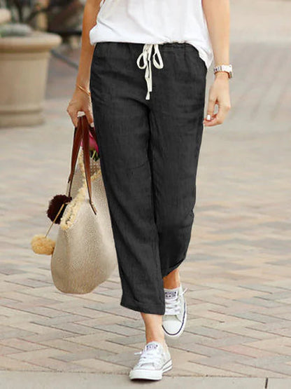 Women's Autumn Cotton Elastic Waist Pants WEM Support (www.WEM.support)