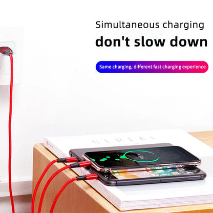 3 In 1 Fast Charging Cable Cord WEM Support (www.WEM.support)