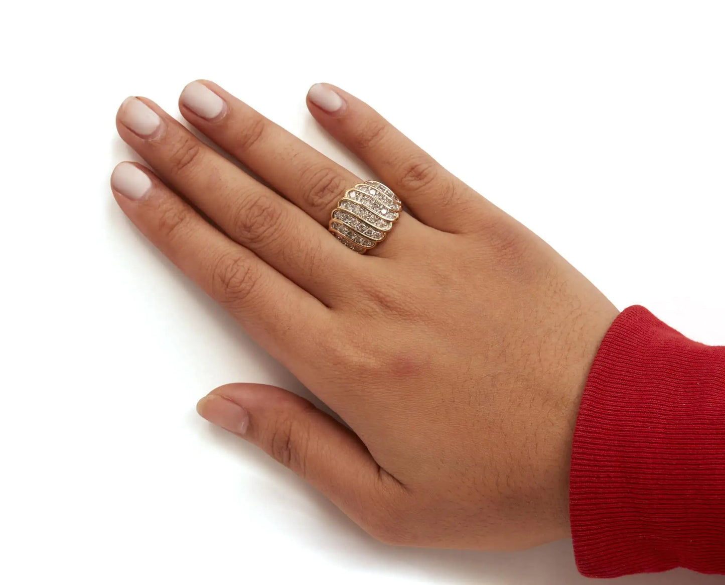 10 Yellow Gold 2.00 Cttw Diamond Multi Row Cocktail Band Ring (I-J Color, I1-I2 Clarity) WEM Support (www.WEM.support)