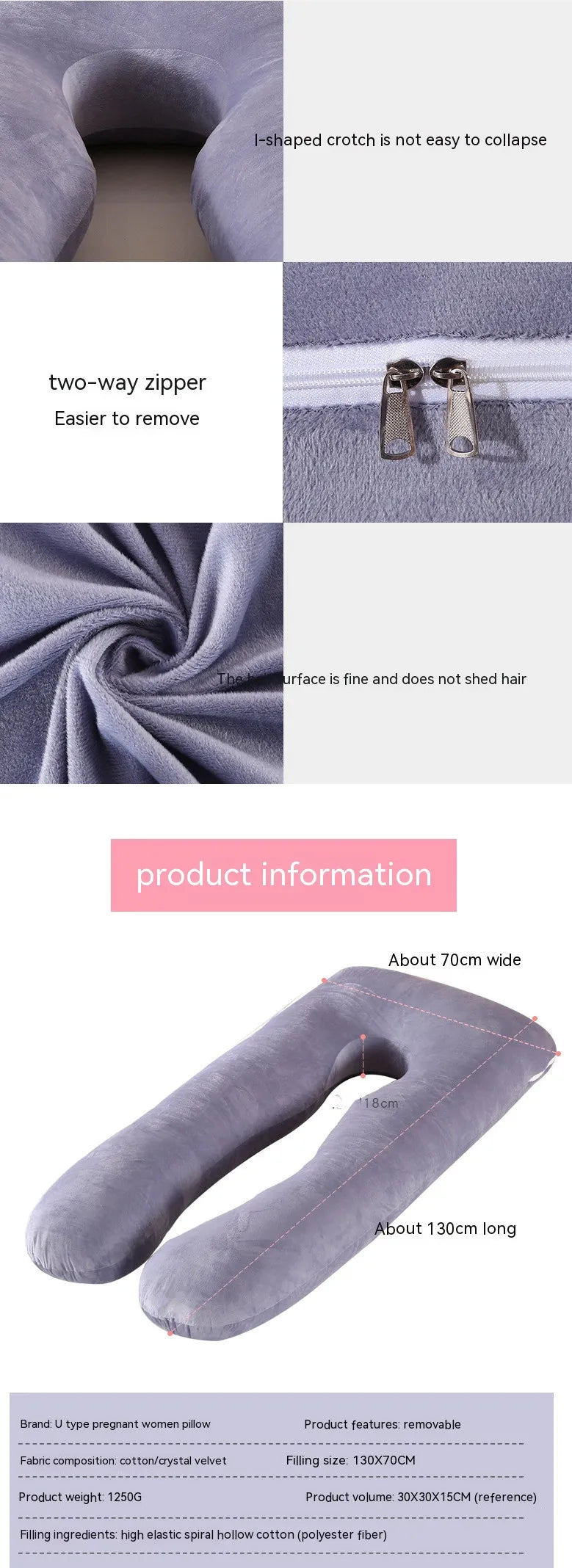 U-Shaped Pregnant Women Pillow HejK.com Marketplace LLC