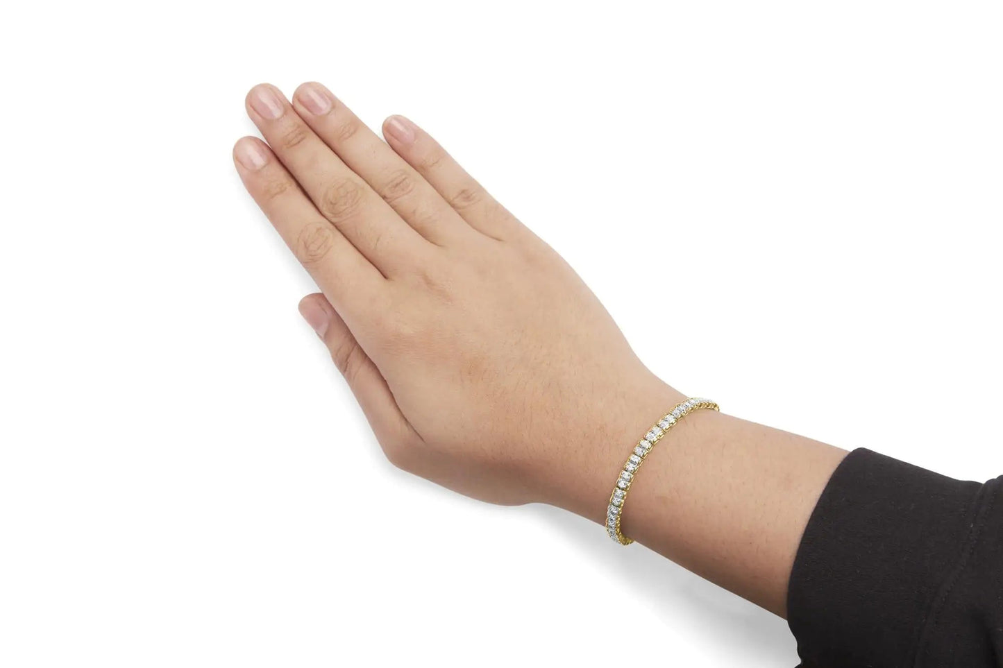 10K Yellow Gold 1.00 Cttw Round-Cut Diamond Link Bracelet (I-J Color, I3-Promo Clarity) - Size 7" WEM Support (www.WEM.support)