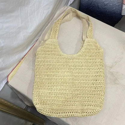 Women's Simple Holiday Straw Shoulder Bag WEM Support (www.WEM.support)