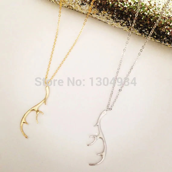 Vintage Deer Antler Necklace for Women WEM Support (www.WEM.support)