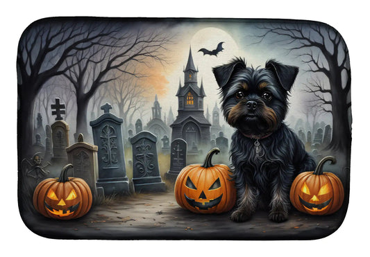 Affenpinscher Spooky Halloween Dish Drying Mat WEM Support (www.WEM.support)