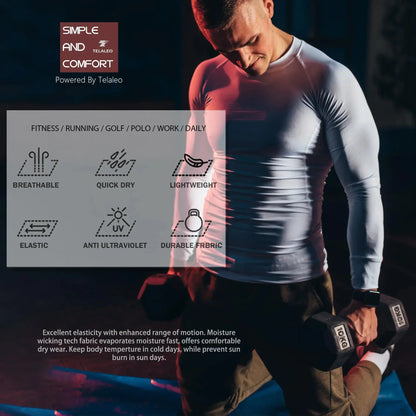 5 or 4 Pack Men's Compression Shirts Long Sleeve UPF SPF Rash Guard Workout Base Layer Undershirt Gear Small Black(g)/Black/White (5 Pack) My Store