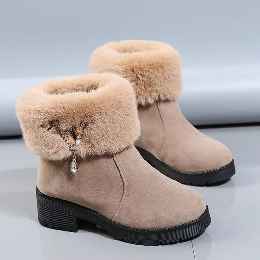 Velvet Padded Cotton Short Boots HejK.com Marketplace LLC