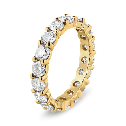14K Yellow Gold 3.00 Cttw Shared Prong Set Round Cut Diamond Eternity Band (J-K Color, VS1-VS2 Clarity) WEM Support (www.WEM.support)