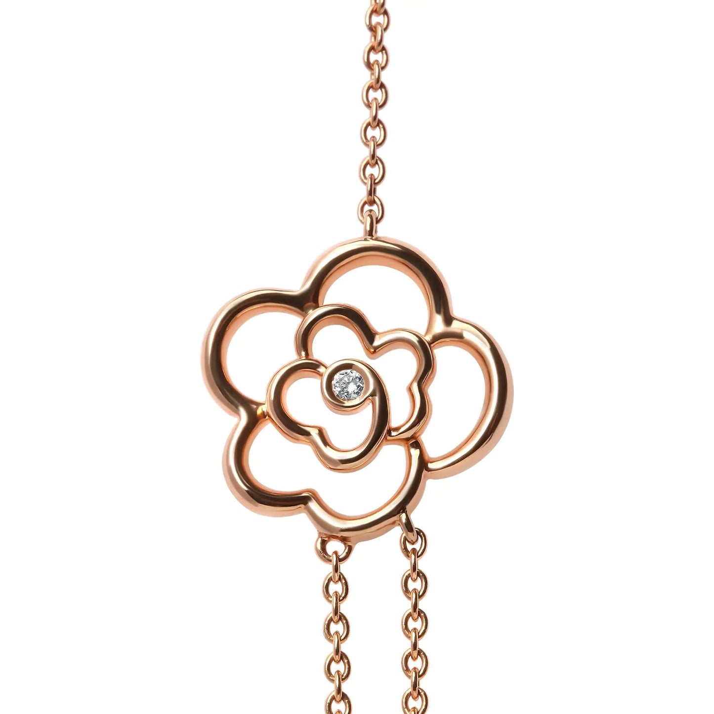 18K Rose Gold 1/2 Cttw Diamond and Freshwater Pearl Double Strand Station Necklace  (G-H Color, SI1-SI2 Clarity) - Adjustable up to 16" to 20" WEM Support (www.WEM.support)