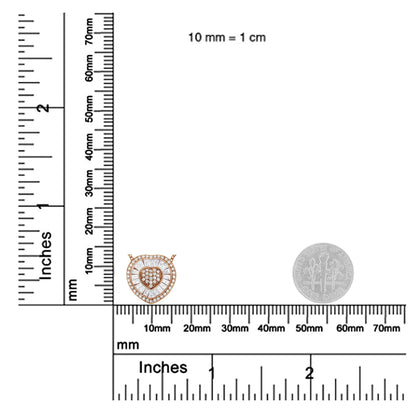 10K Rose Gold 1/2 cttw, Diamond Heart Pendant Necklace (H-I Color, I1-I2 Clarity) WEM Support (www.WEM.support)