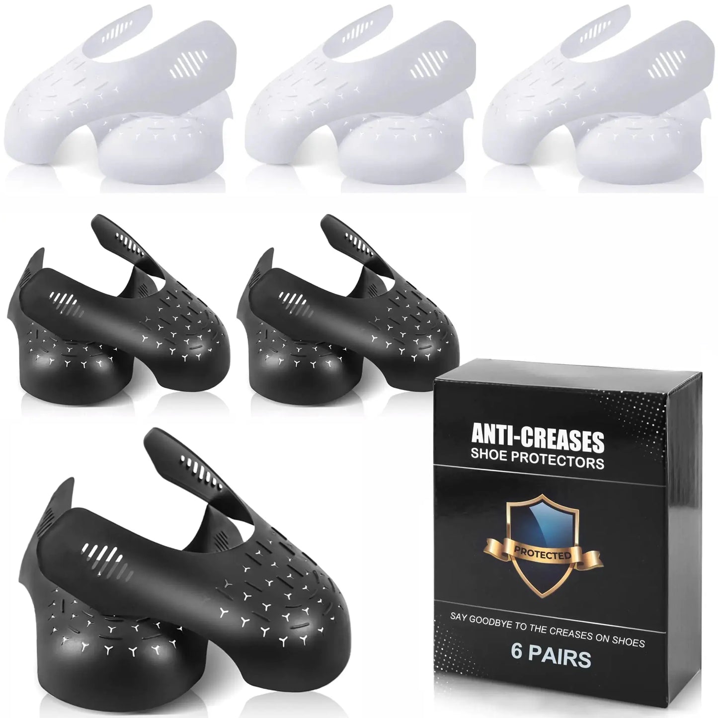 6 Pairs Shoe Boot Crease Preventers, Anti-Wrinkle Shoe Protectors Shoe Guards For Air Jordan Air Force, Shoe Creases Stoppers for Sneaker and Casual Shoes, for Men's US Size 7-12 Shoe Crease Protectors US My Store