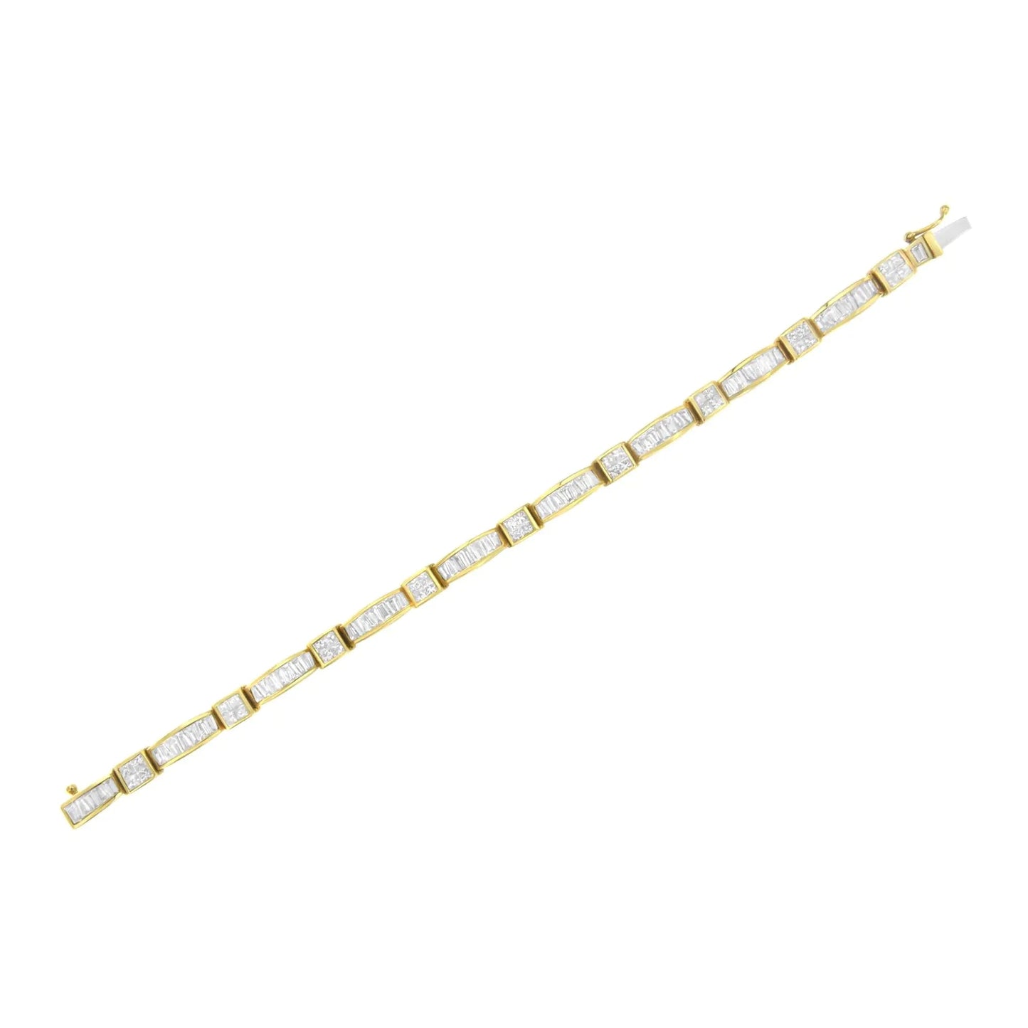 14K Yellow Gold Multi--Cut Diamond Box Square Link Bracelet(7.33 cttw,H-I Color,SI1-SI2 Clarity) WEM Support (www.WEM.support)
