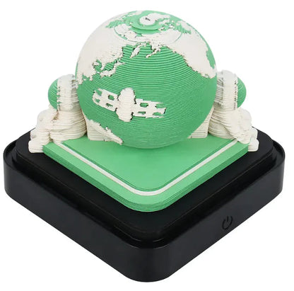 3D Earth Astronaut Calendar Memo Pad with LED Light WEM Support (www.WEM.support)