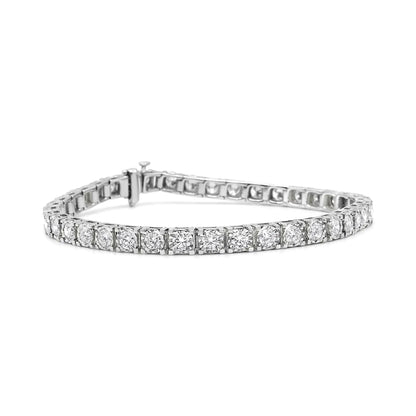 14K White Gold 5.0 Cttw Miracle Set Round-Cut Lab Grown Diamond Illusion 7" Tennis Bracelet (F-G Color, VS2-SI1 Clarity) WEM Support (www.WEM.support)