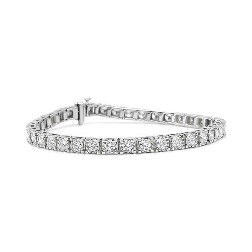 14K White Gold 5.0 Cttw Miracle Set Round-Cut Lab Grown Diamond Illusion 7" Tennis Bracelet (F-G Color, VS2-SI1 Clarity) WEM Support (www.WEM.support)