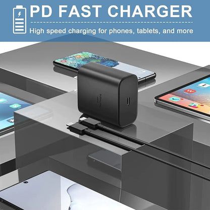 45W USB-C Super Fast Wall Charger 10FT Cable For Samsung Galaxy S20 S21 S22 S23 WEM Support (www.WEM.support)
