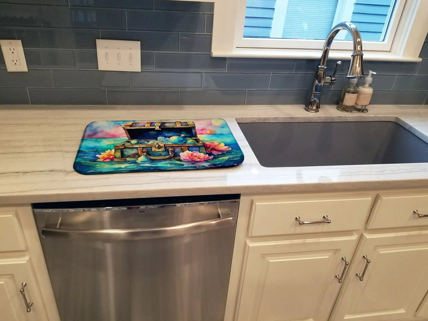 Treasure Chest Dish Drying Mat WEM Support (www.WEM.support)
