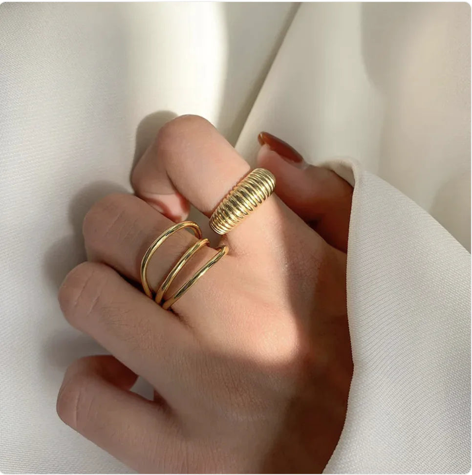 Sterling Silver Geometric Index Ring HejK.com