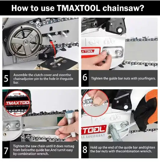 TMAXTOOL 62cc Powerful 20 Inch Gas Chainsaw With 2 Stroke Perfect For Pruning WEM Support (www.WEM.support)