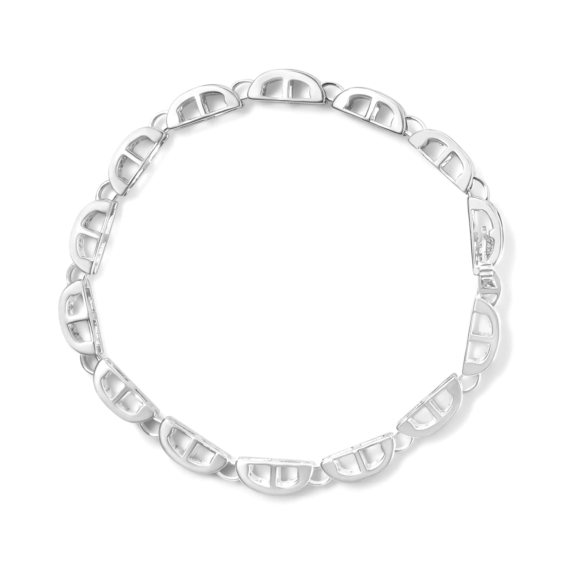 14K White Gold 3.0 Cttw Invisible Set Princess Cut Diamond Link and Buckle 7.25" Tennis Bracelet (I-J Color, I1-I2 Clarity) WEM Support (www.WEM.support)