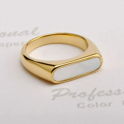 Vintage Black and White Fritillary Titanium Ring