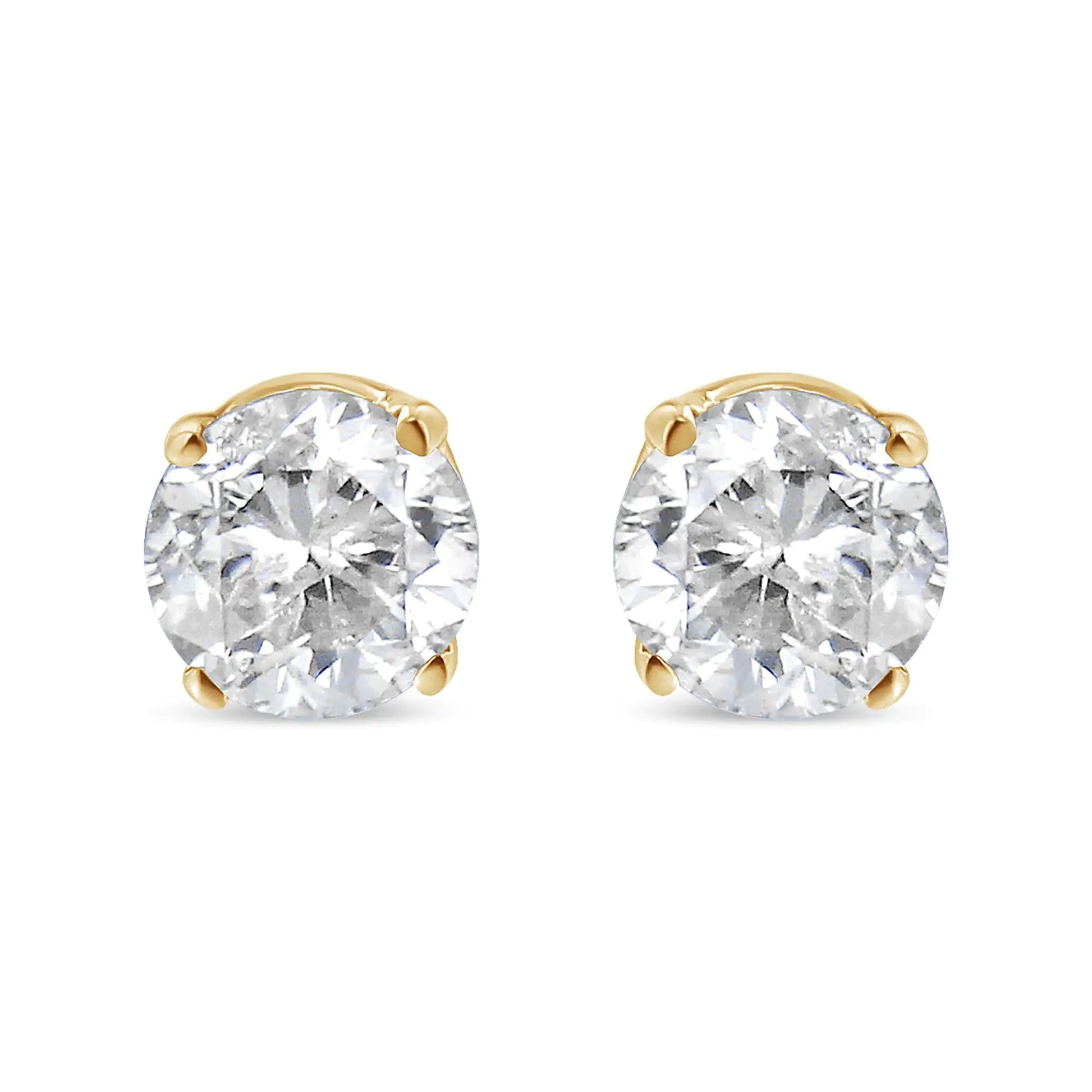 14K Gelbgold 1/2 Karat Rundschliff Diamant Solitär Ohrstecker (O-P Farbe, SI2-I1 Reinheit) WEM Support (www.WEM.support)