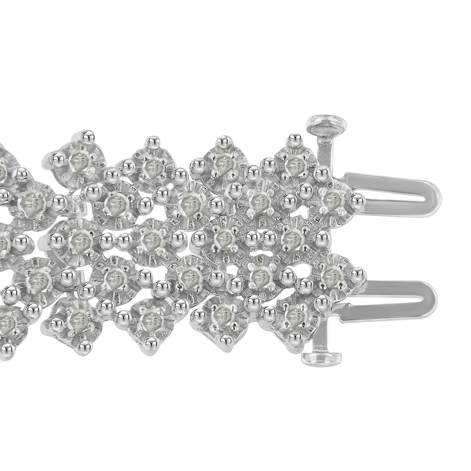 .925 Sterling Silver 3.0 cttw Diamond Multi-Row Tennis Bracelet (I-J Clarity, I3 Color) - Size 7" WEM Support (www.WEM.support)
