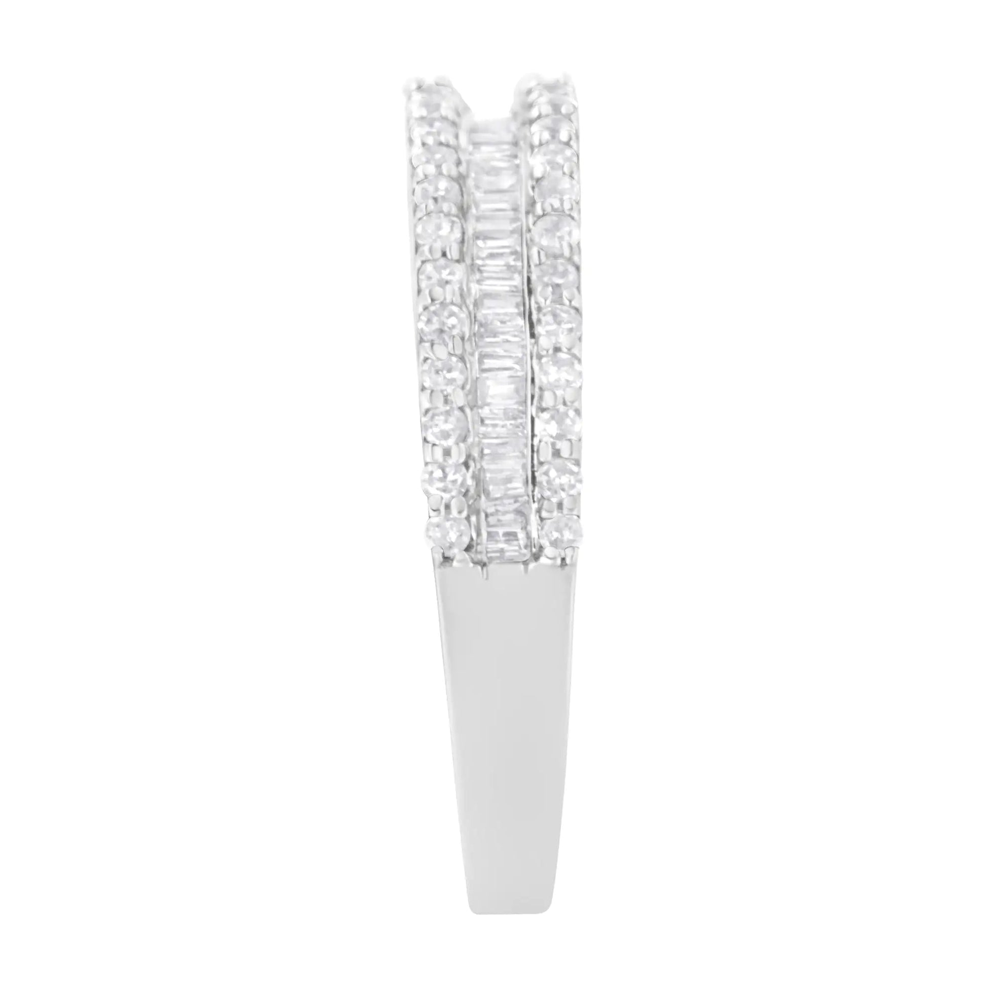 14KT White Gold 1/2 Cttw Diamond Modern Band Ring (H-I Color, SI2-I1 Clarity) WEM Support (www.WEM.support)