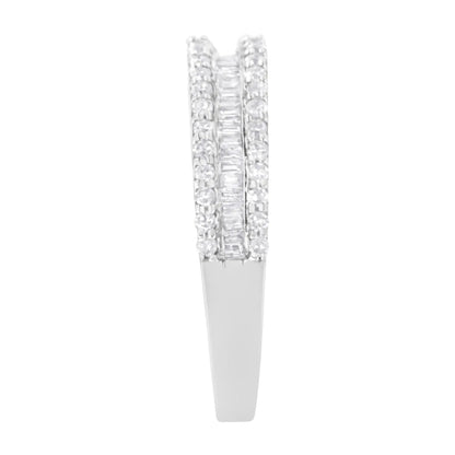 14KT White Gold 1/2 Cttw Diamond Modern Band Ring (H-I Color, SI2-I1 Clarity) WEM Support (www.WEM.support)
