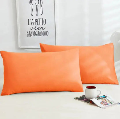 A Pair Of Pure Color Cotton Pillowcases WEM Support (www.WEM.support)