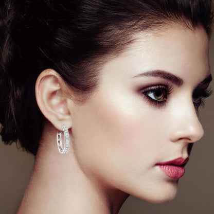 .925 Sterling Silver 1/2 cttw Lab Grown Diamond Hoop Earring (F-G Color, VS2-SI1 Clarity) WEM Support (www.WEM.support)