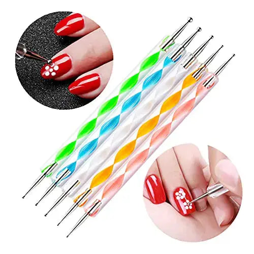 5PCS Dotting Pens with 3 PCS Nail Painting Brushes, Nail Art Design Tools My Store