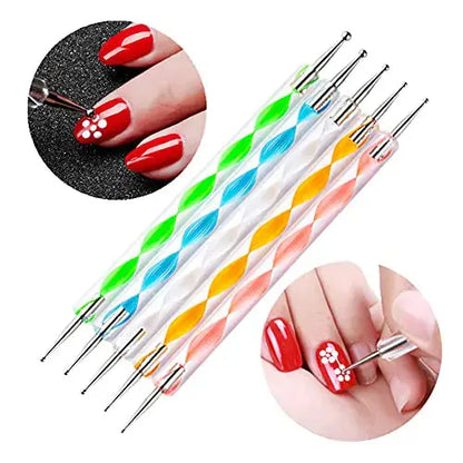 5PCS Dotting Pens with 3 PCS Nail Painting Brushes, Nail Art Design Tools My Store