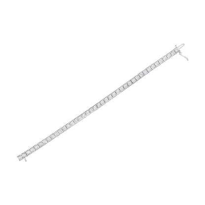 .925 Sterling Silver Brilliant-Cut Round Diamond Square Frame Miracle-Set Tennis Bracelet (2 cttw, I-J Color, I2-I3 Clarity) - Size 7" WEM Support (www.WEM.support)