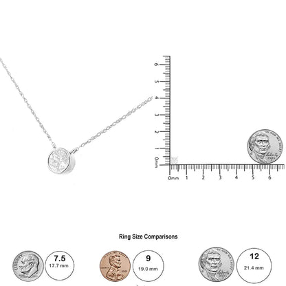 10K White Gold 1/5 Carat Round Brilliant-Cut Diamond Modern Bezel-Set Solitaire 16"-18" Pendant Necklace (H-I Color, SI2-I1 Clarity) WEM Support (www.WEM.support)