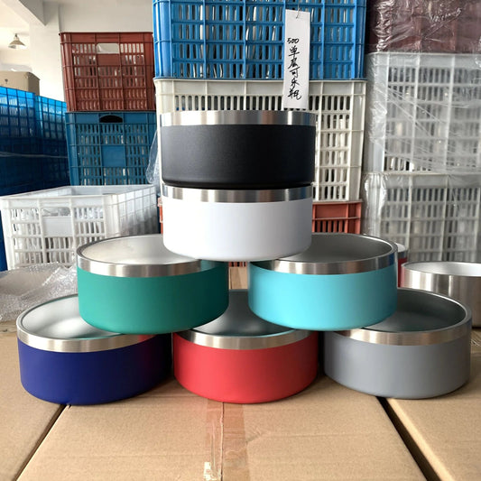 Stainless Steel Dog Bowl Upright Dog Bowl WEM Support (www.WEM.support)