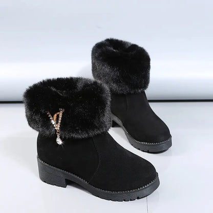 Velvet Padded Cotton Short Boots HejK.com Marketplace LLC