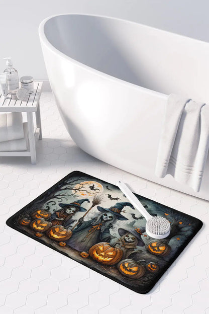 Witches Spooky Halloween Memory Foam Kitchen Mat WEM Support (www.WEM.support)