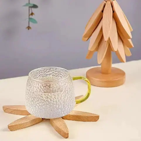 Tree Design Stand Wooden Coaster these coasters are not only durable but also eco-friendly. tree design coaster stand The set comes with a convenient stand for easy storage and display. My Store