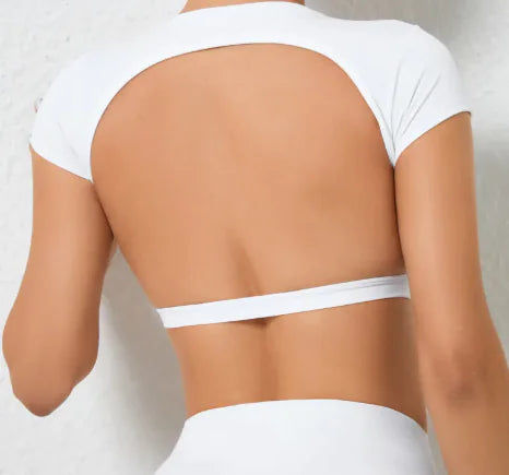 Yoga Outdoor Running Backless Fitness T-shirt WEM Support (www.WEM.support)