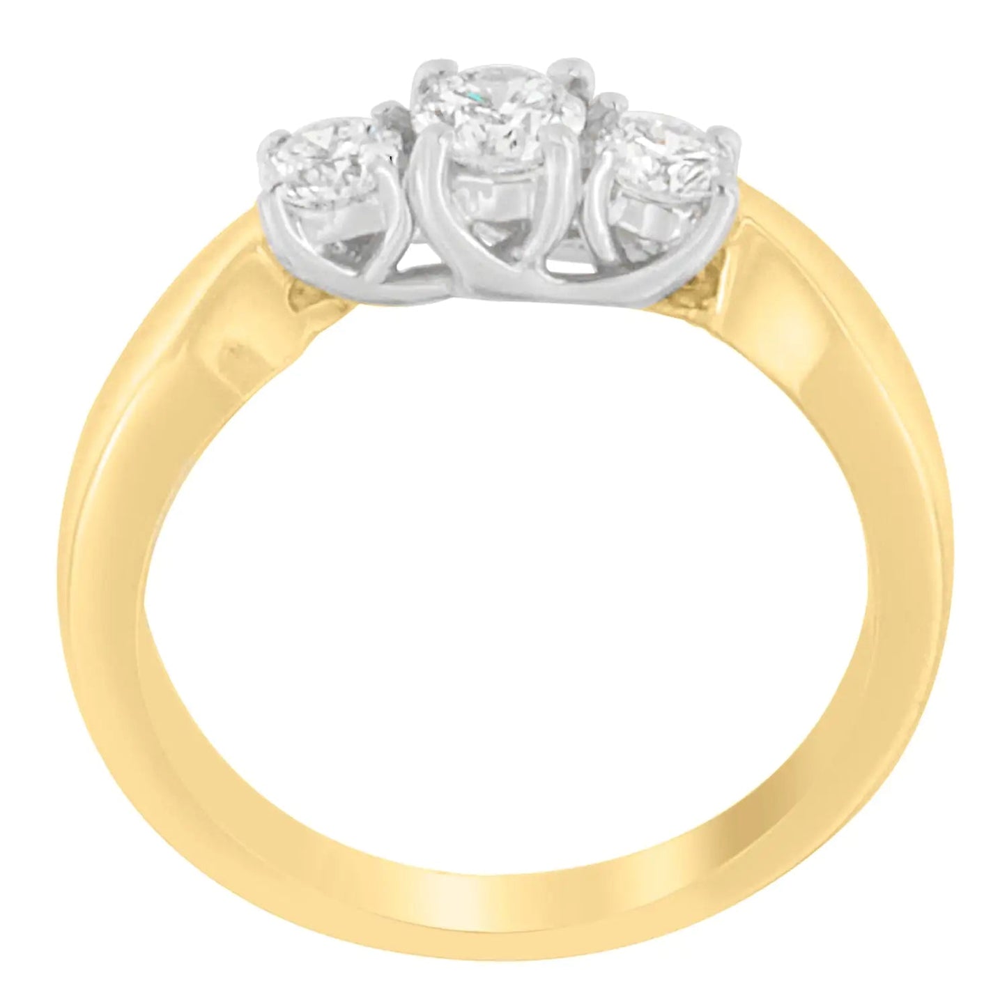 14K Two-Toned Gold 1/2 CTTW Round-cut Diamond Ring (G-H, SI1-SI2) WEM Support (www.WEM.support)