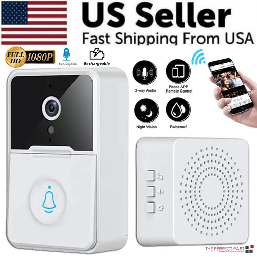Wireless Security Smart WiFi Doorbell Intercom Video Camera Door Ring Bell Chime WEM Support (www.WEM.support)