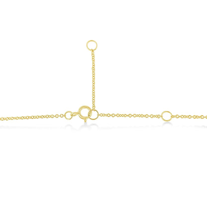 10K Yellow Gold 1/5 Carat Round Brilliant-Cut Diamond Modern Bezel-Set Solitaire 16"-18" Pendant Necklace (H-I Color, SI2-I1 Clarity) WEM Support (www.WEM.support)