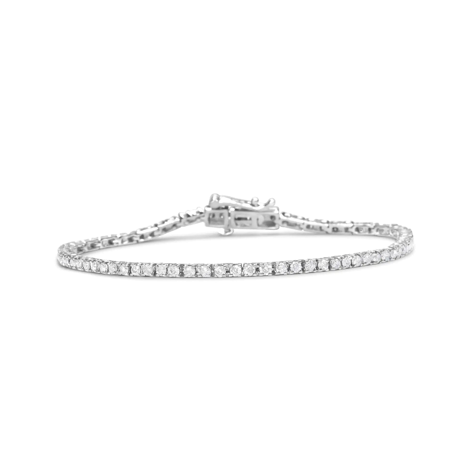 .925 Sterling Silver 2.0 Cttw Diamond Classic Link Tennis Bracelet (I-J Color, I2-I3 Clarity) - 7-1/4" WEM Support (www.WEM.support)