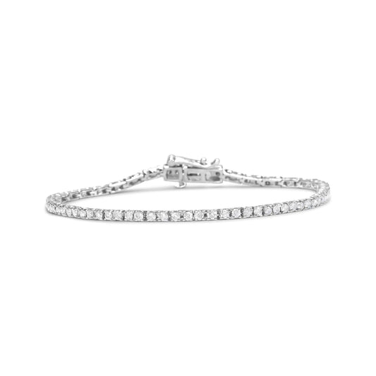.925 Sterling Silver 2.0 Cttw Diamond Classic Link Tennis Bracelet (I-J Color, I2-I3 Clarity) - 7-1/4" WEM Support (www.WEM.support)